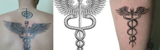 Mitolojik Caduceus Dövmesi (Asklepios'un Asası)